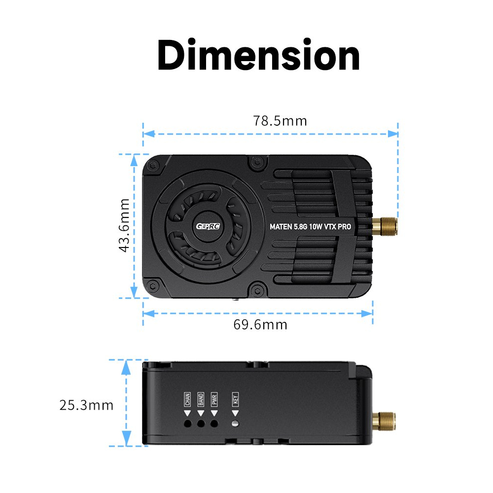 GEPRC MATEN 5.8G 10W VTX PRO 1 - Fpv Drone Transmitter のレビューと価格